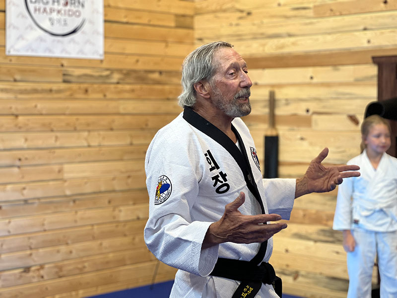 Grandmaster Tommy Bernard teaching at the Big Horn dojang